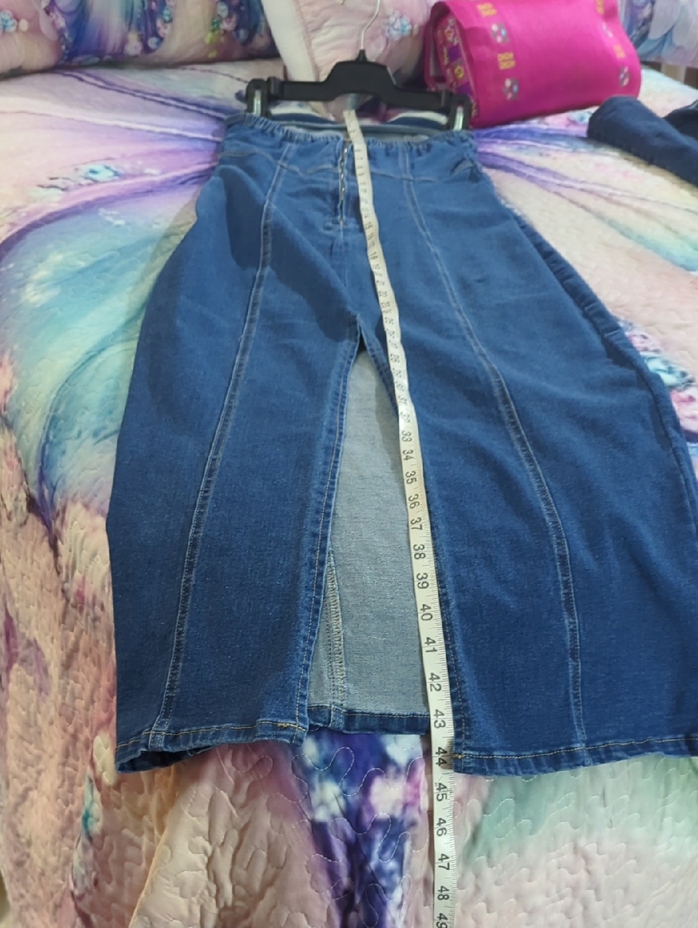 Strapless Denim Maxi Dress ✨ Bodycon Blue Jean Dress | Small - Picture 13 of 16